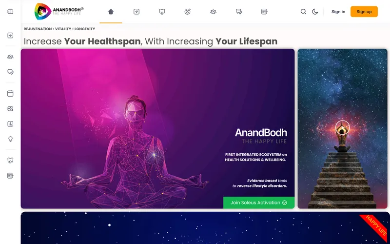 The AnandBodh front page at anandbodh.com